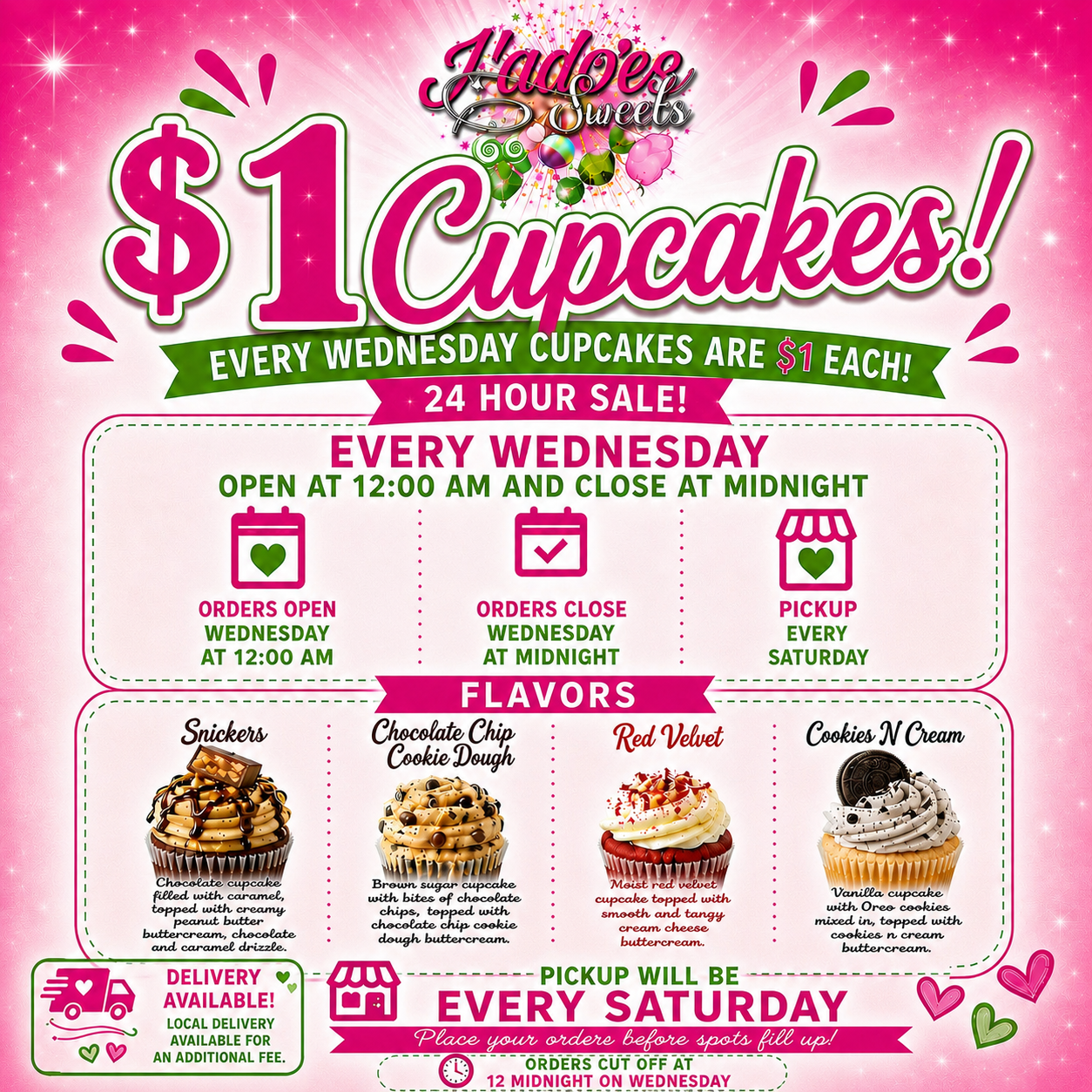 $1 Wednesday (SATURDAY PICKUP or DELIVERY ONLY)